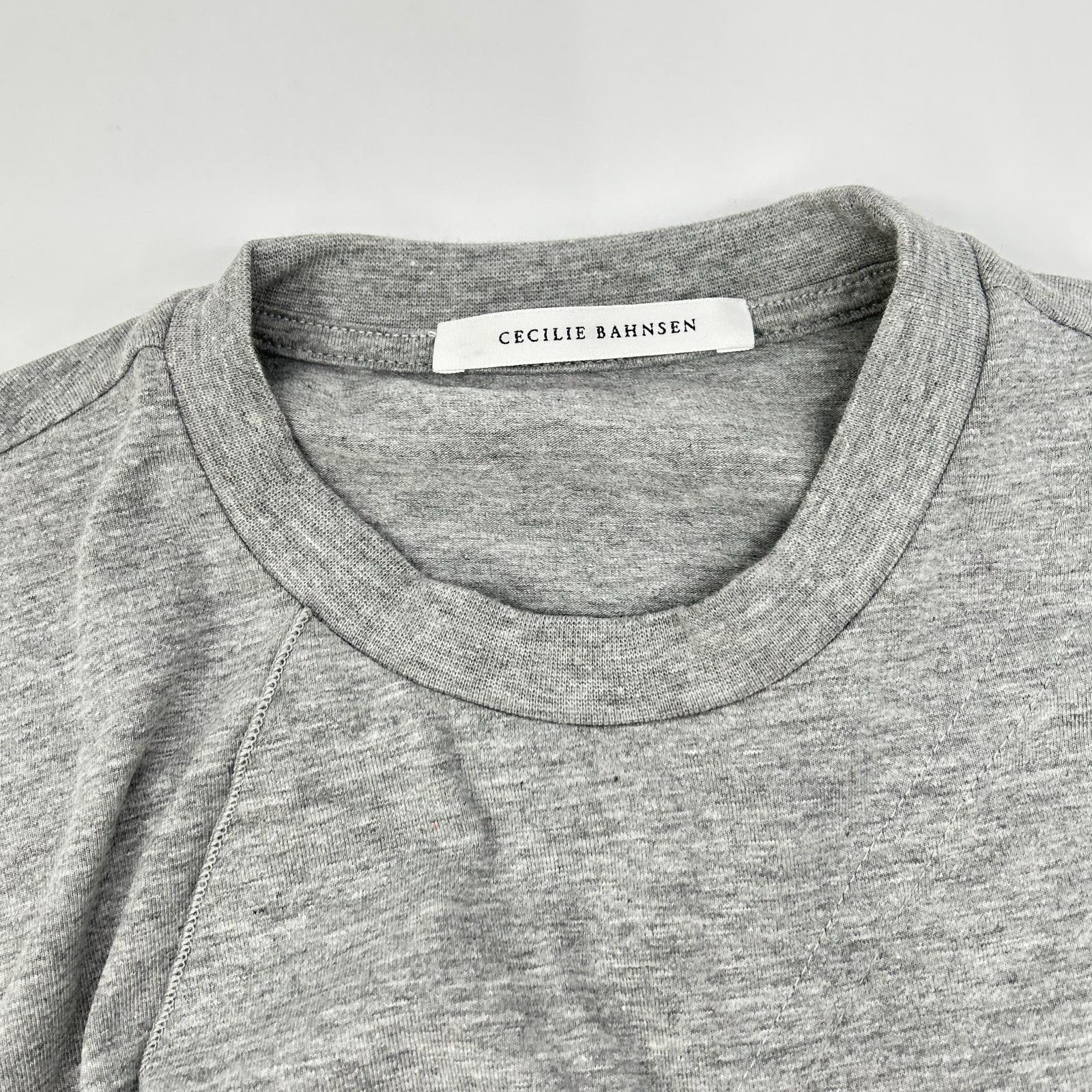 Cecilie Bahnsen セシリーバンセン 25SS 424RTW11002 グレー ACE TOP デザインギャザーTシャツ トップス