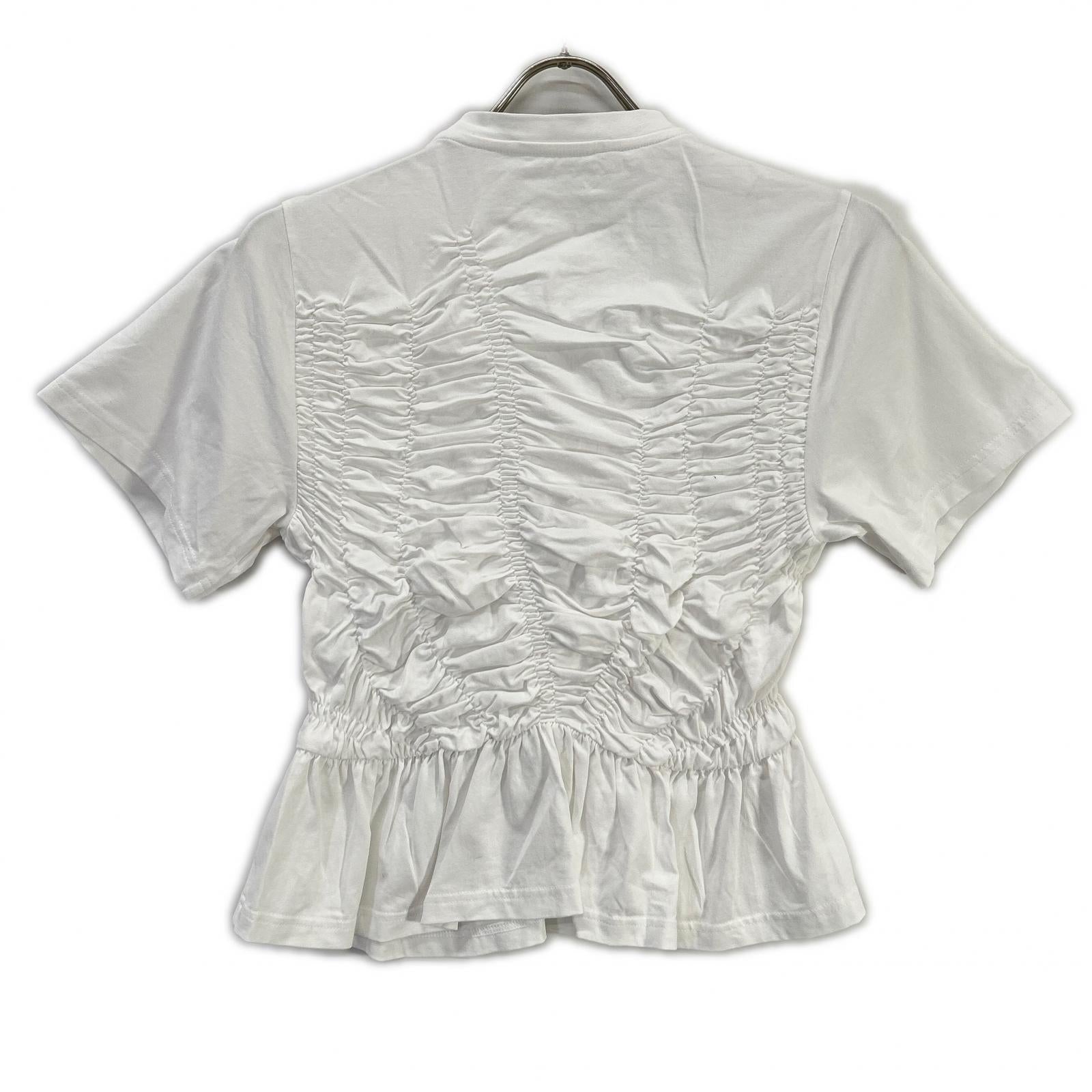 Cecilie Bahnsen セシリーバンセン 25SS 424RTW11002 ホワイト ACE TOP デザインギャザーTシャツ トップス