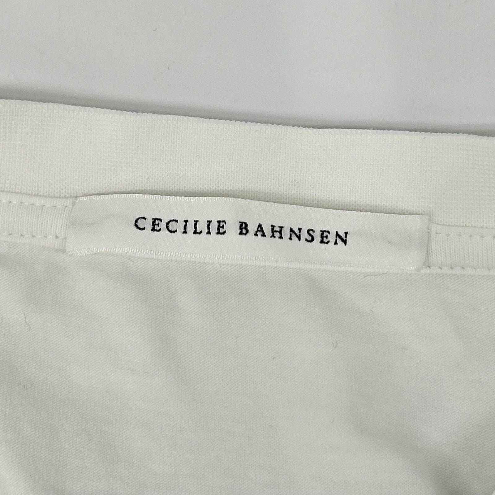 Cecilie Bahnsen セシリーバンセン 25SS 424RTW11002 ホワイト ACE TOP デザインギャザーTシャツ トップス