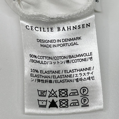 Cecilie Bahnsen セシリーバンセン 25SS 424RTW11002 ホワイト ACE TOP デザインギャザーTシャツ トップス
