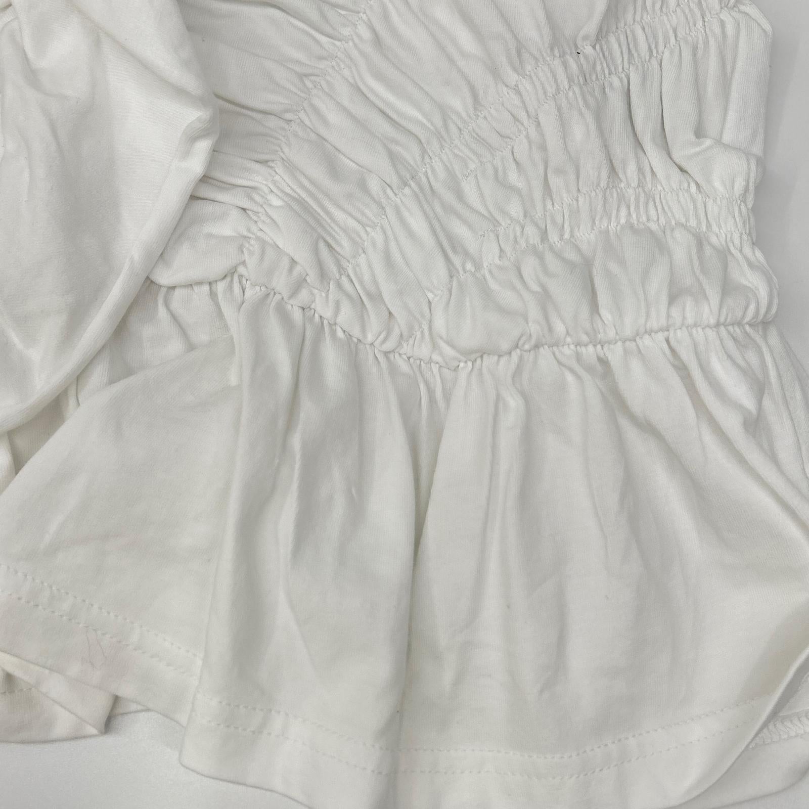 Cecilie Bahnsen セシリーバンセン 25SS 424RTW11002 ホワイト ACE TOP デザインギャザーTシャツ トップス