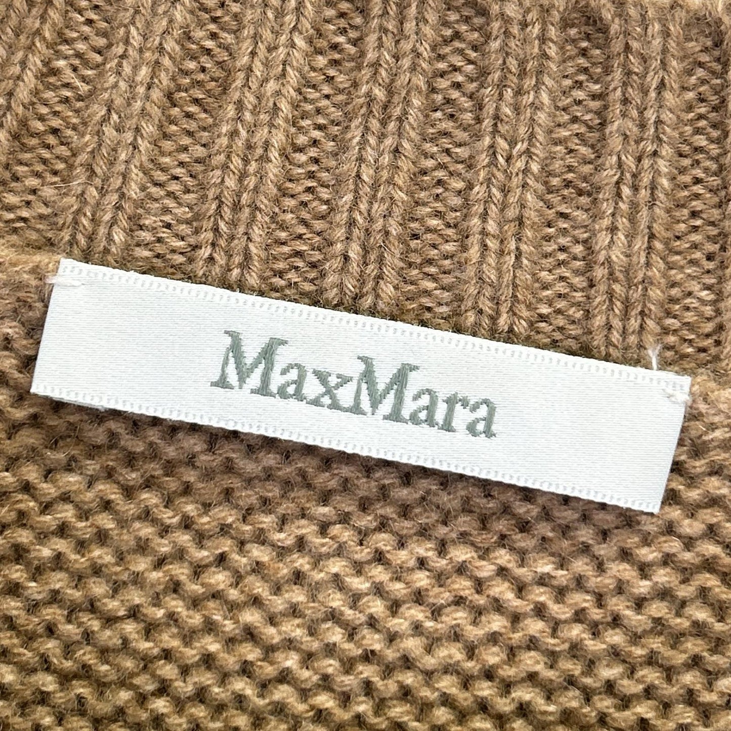 Max Mara Max Mara 2313661733 Camel 100% Cashmere Cropped Crew-Neck Knit Top