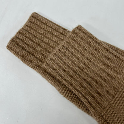 Max Mara Max Mara 2313661733 Camel 100% Cashmere Cropped Crew-Neck Knit Top