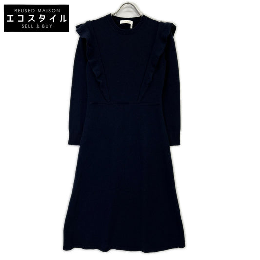 Chloé 100% cashmere frill knit long dress