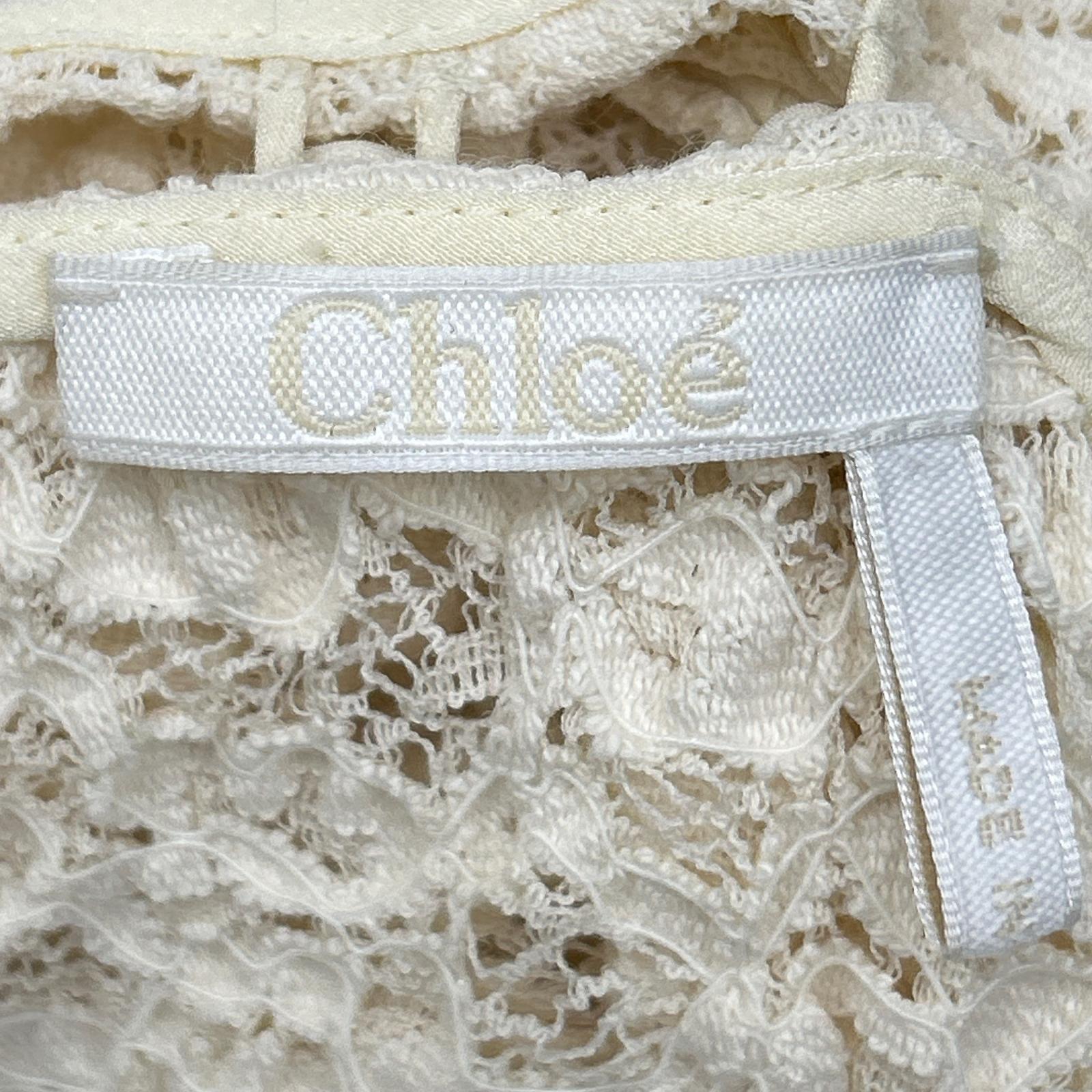 Chloe クロエ 【国内正規/24SS】HT0541011538 レース ハイネック ストレッチ トップス トップス