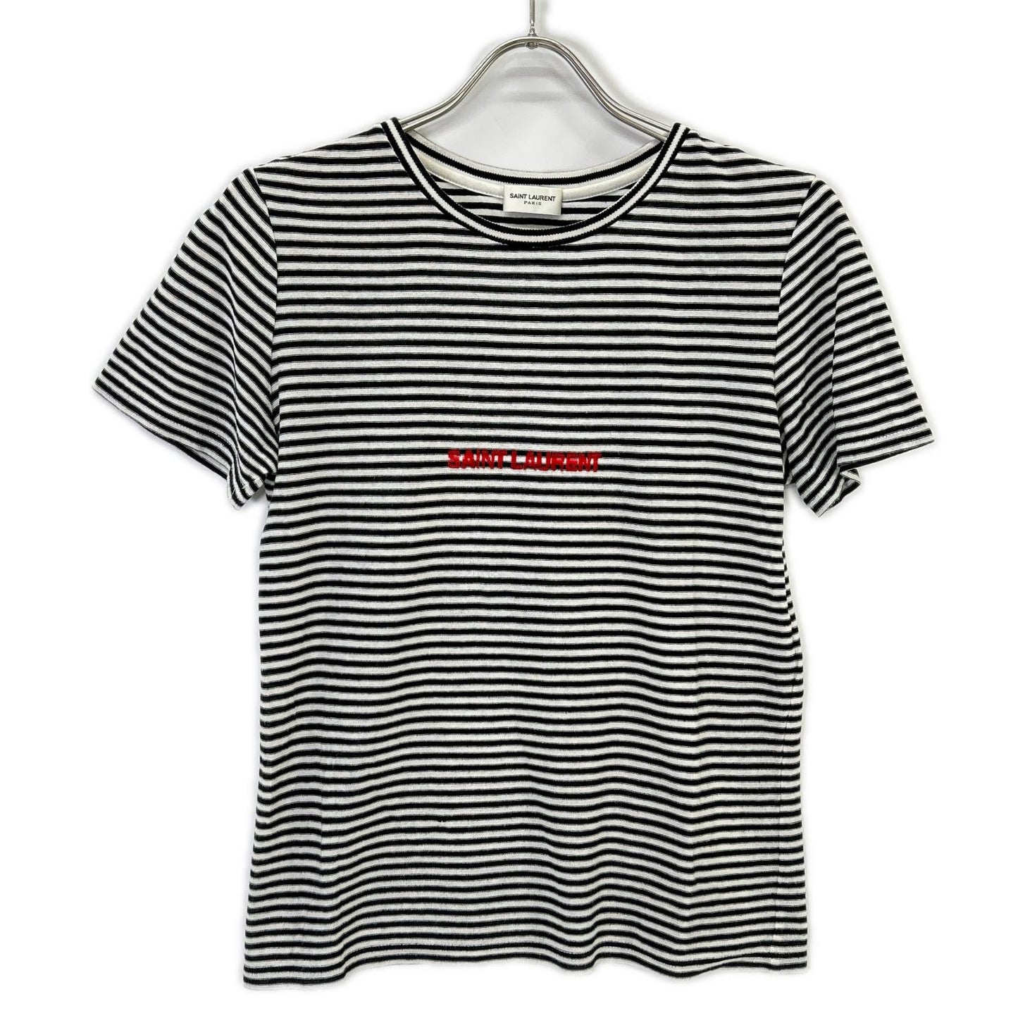 SAINT LAURENT PARIS 【Official domestic item】512444 striped logo short-sleeve T-shirt top