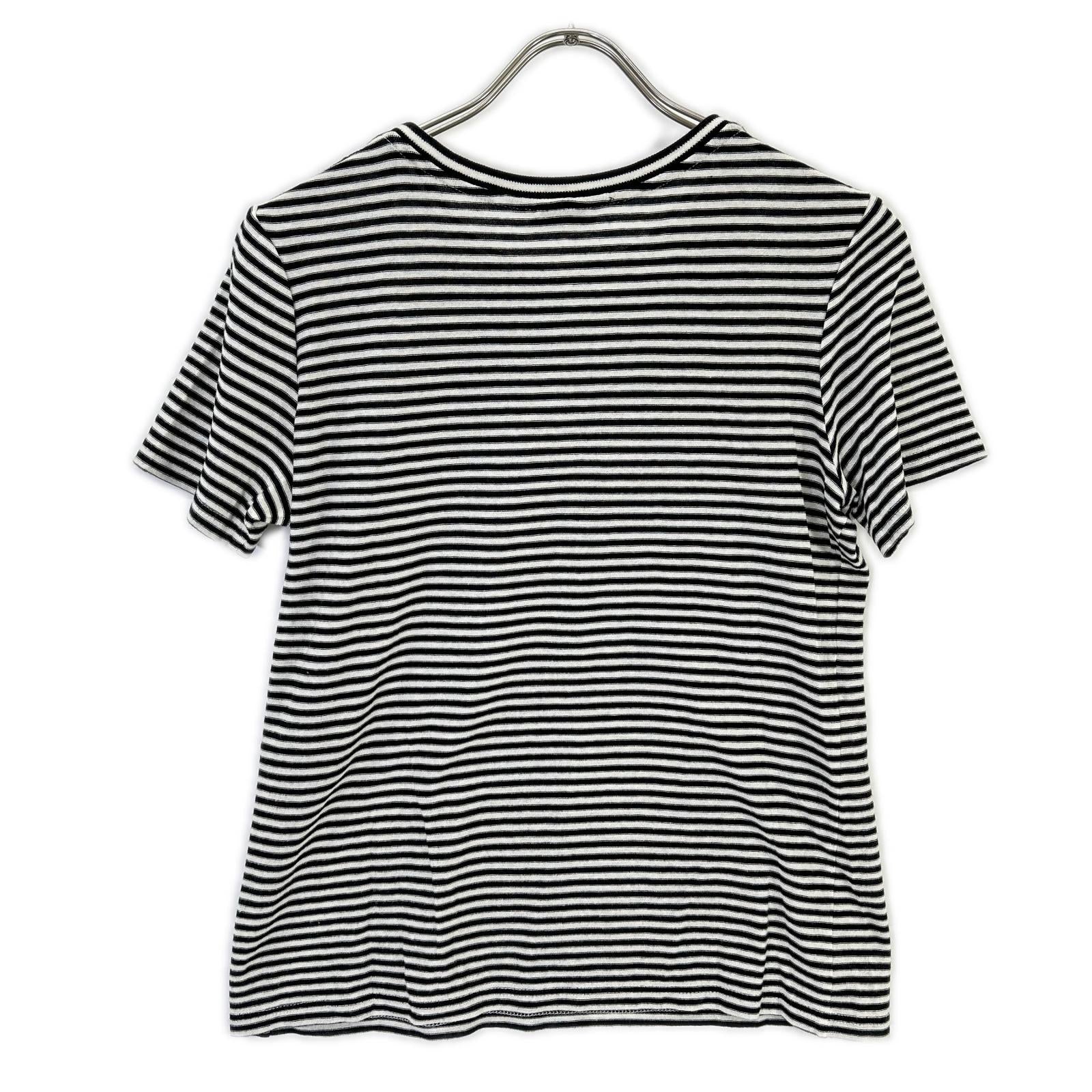 SAINT LAURENT PARIS 【Official domestic item】512444 striped logo short-sleeve T-shirt top