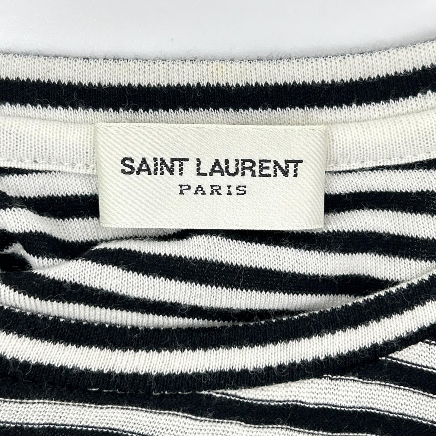 SAINT LAURENT PARIS 【Official domestic item】512444 striped logo short-sleeve T-shirt top