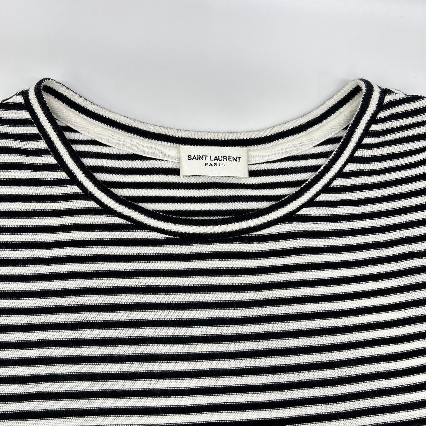 SAINT LAURENT PARIS サンローランパリ 【国内正規】512444 ボーダー ロゴ入り 半袖Tシャツ トップス