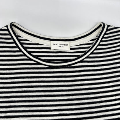 SAINT LAURENT PARIS サンローランパリ 【国内正規】512444 ボーダー ロゴ入り 半袖Tシャツ トップス