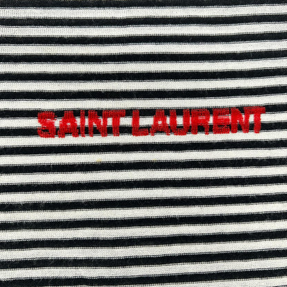 SAINT LAURENT PARIS 【Official domestic item】512444 striped logo short-sleeve T-shirt top