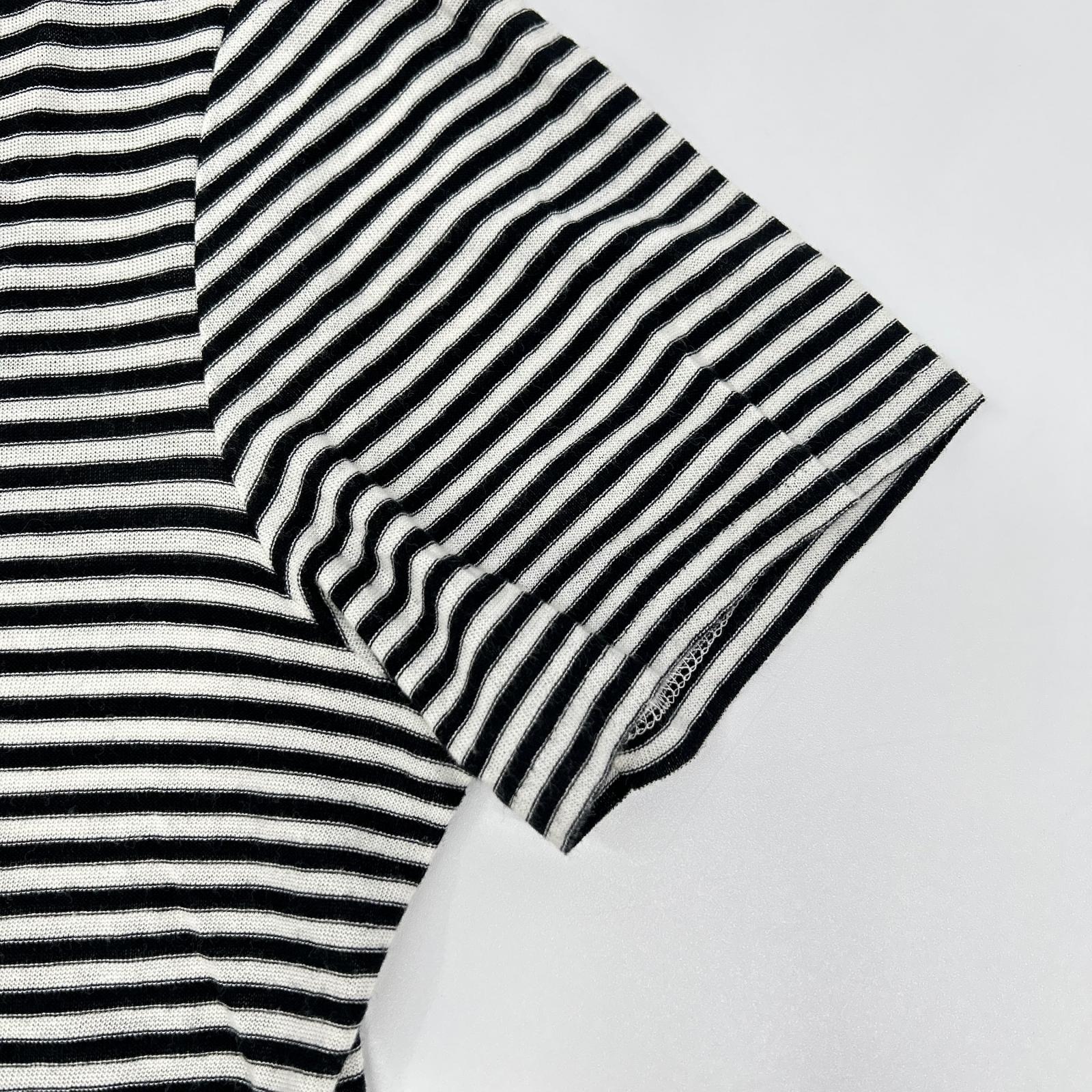 SAINT LAURENT PARIS 【Official domestic item】512444 striped logo short-sleeve T-shirt top