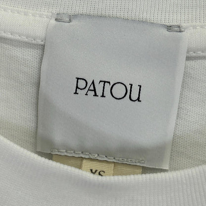 PATOU パトゥ JE0889999001W ホワイト オーガニックコットン製フローラルパトゥカーブロゴTシャツ トップス