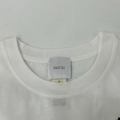 PATOU パトゥ JE0889999001W ホワイト オーガニックコットン製フローラルパトゥカーブロゴTシャツ トップス