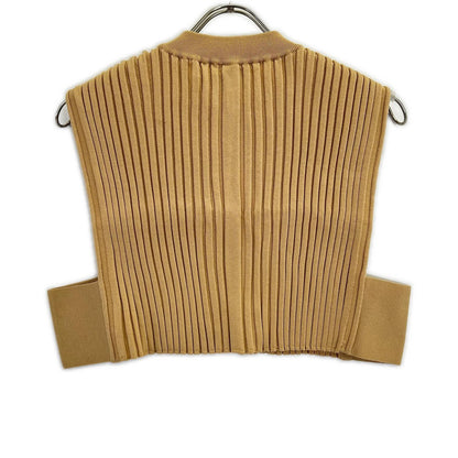 HYKE ハイク 232-11338 23AW キャメル WIDE RIBBED CROPPED VEST リブクロップドニットベスト ベスト