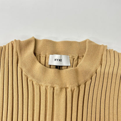 HYKE ハイク 232-11338 23AW キャメル WIDE RIBBED CROPPED VEST リブクロップドニットベスト ベスト