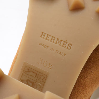 HERMES エルメス ムートン ボア スエード フロール60 ミュール シューズ