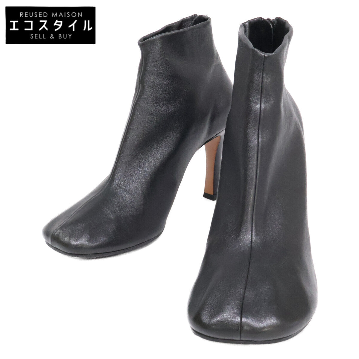 CELINE セリーヌ 【美品】フィービー期 レザー バックジップ ヒール ブーティ シューズ