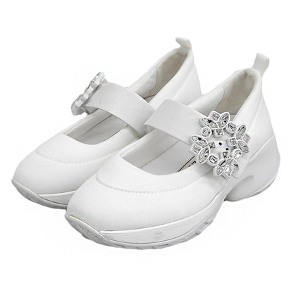 RogerVivier ロジェヴィヴィエ 美品 ヴィヴランストラスバックス バレリーナスニーカー メリージェーン シューズ レディース 白 36 1/2 シューズ