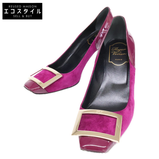 RogerVivier ロジェヴィヴィエ 【美品】スエード/パテント スクエアトゥ パンプス シューズ