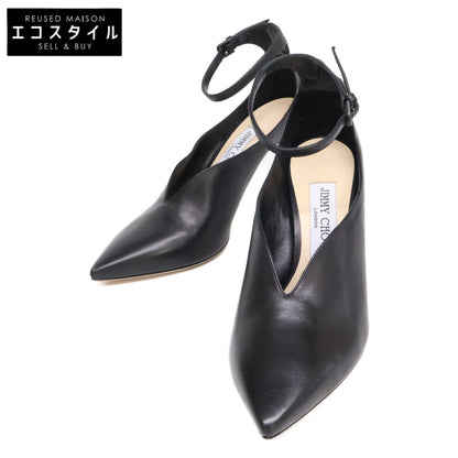 JIMMY CHOO ジミーチュウ 【新品同様】Sonia 85 レザー アンクルストラップ ポインテッドトゥ パンプス シューズ