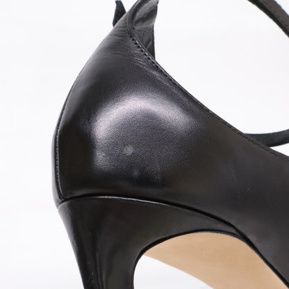 JIMMY CHOO ジミーチュウ 【新品同様】Sonia 85 レザー アンクルストラップ ポインテッドトゥ パンプス シューズ