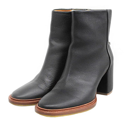 Chloe クロエ 美品 レザー ヒールアンクルブーツ シューズ レディース 黒 ブラック 37 シューズ