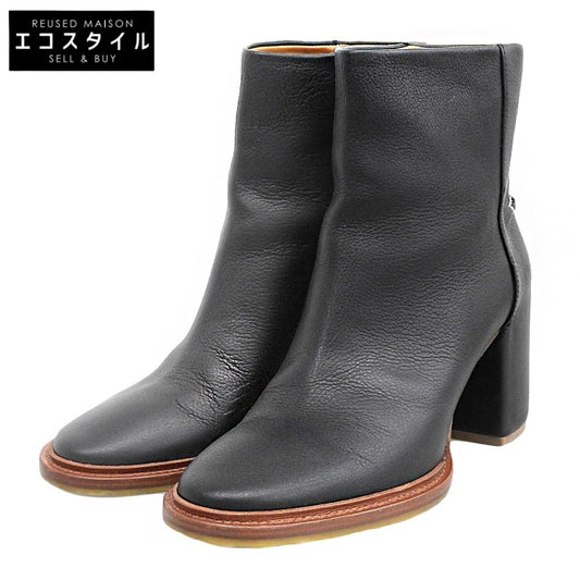 Chloe クロエ 美品 レザー ヒールアンクルブーツ シューズ レディース 黒 ブラック 37 シューズ