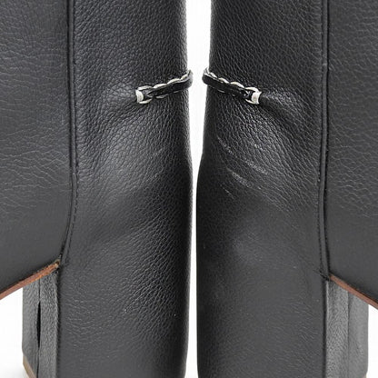 Chloe クロエ 美品 レザー ヒールアンクルブーツ シューズ レディース 黒 ブラック 37 シューズ