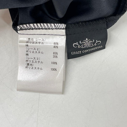 GRACE CONTINENTAL グレースコンチネンタル 0121421130 ブラック ポリエステル×コットン フレアロングレースコンビスカート スカート