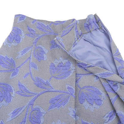 GRACE CONTINENTAL グレースコンチネンタル 美品 ラメ フクレ ジャガード スカート レディース コットン混 ラベンダー 36 0122121018 スカート