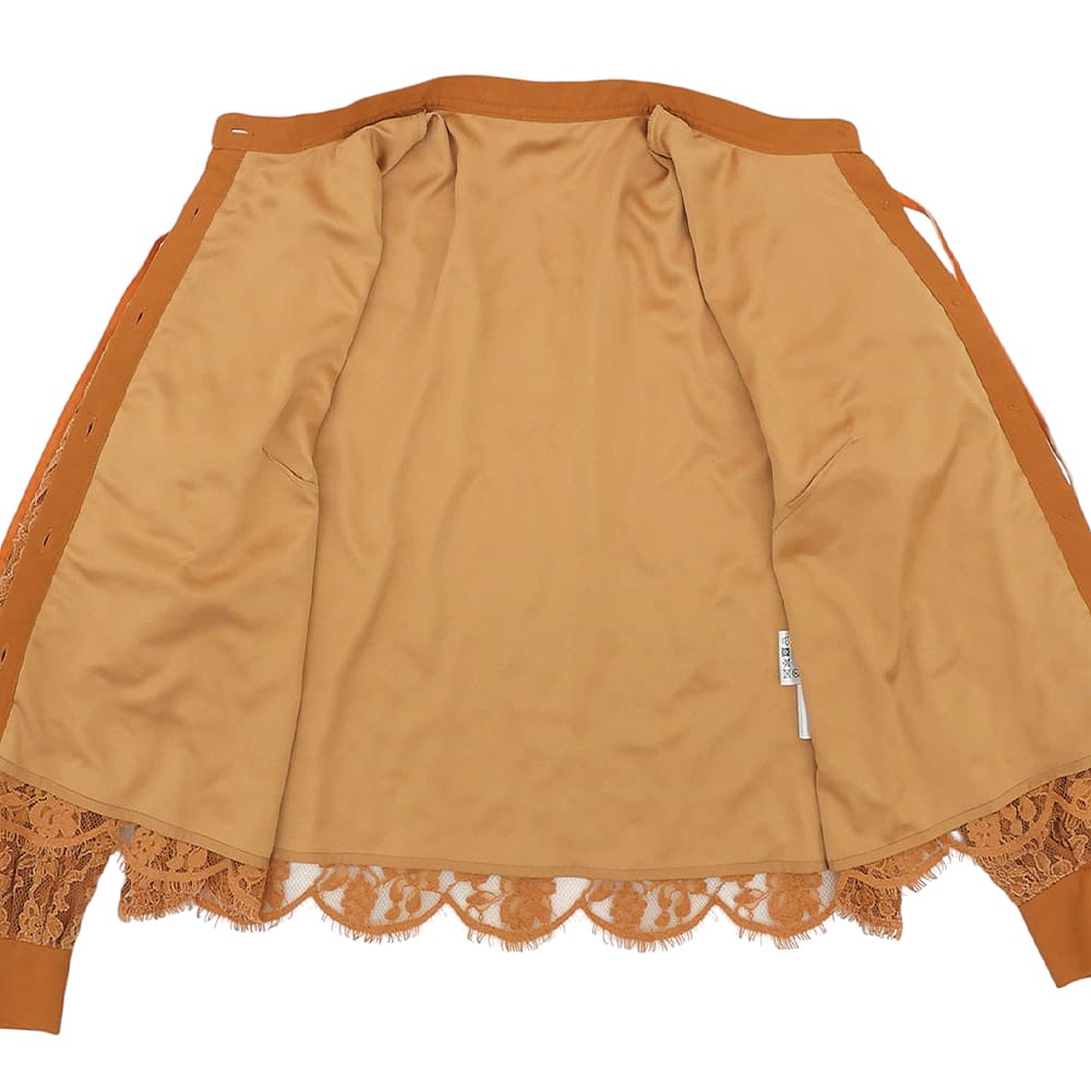 GRACE CONTINENTAL グレースコンチネンタル 美品 モールレース シャツブラウス レディース ポリエステル混 キャメル 38 0123141400 トップス