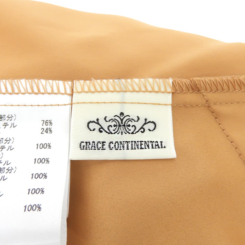 GRACE CONTINENTAL グレースコンチネンタル 美品 モールレース シャツブラウス レディース ポリエステル混 キャメル 38 0123141400 トップス