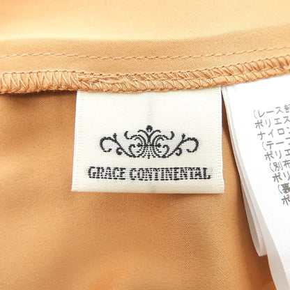 GRACE CONTINENTAL グレースコンチネンタル 美品 モールレース 刺繍 スカート レディース ポリエステル混 キャメル 36 0123121400 スカート