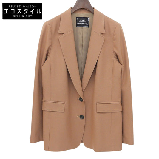 GRACE CONTINENTAL グレースコンチネンタル 美品 レーヨン混 2Bテーラードスリムジャケット レディース ブラウン 36 19401194 ジャケット