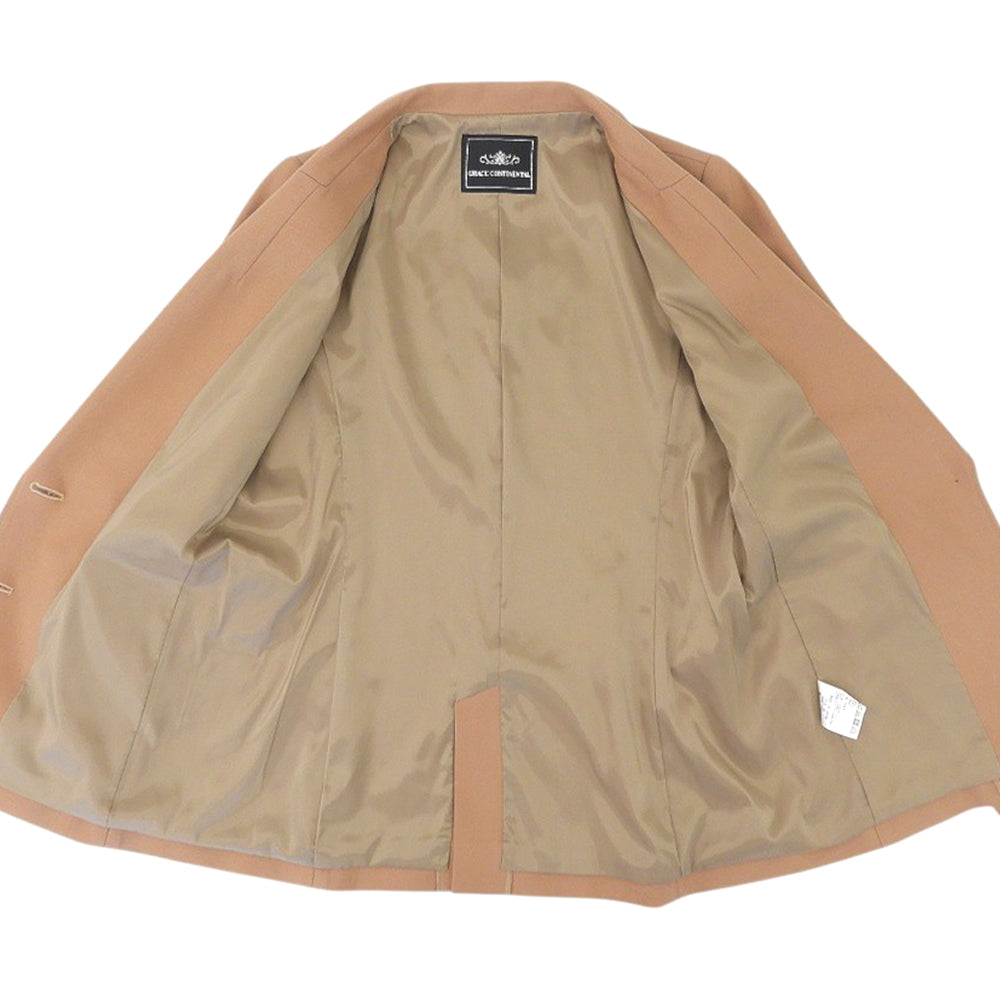 GRACE CONTINENTAL グレースコンチネンタル 美品 レーヨン混 2Bテーラードスリムジャケット レディース ブラウン 36 19401194 ジャケット