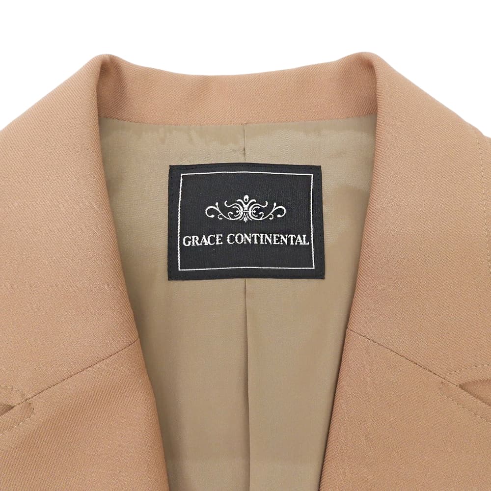 GRACE CONTINENTAL グレースコンチネンタル 美品 レーヨン混 2Bテーラードスリムジャケット レディース ブラウン 36 19401194 ジャケット