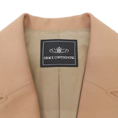 GRACE CONTINENTAL グレースコンチネンタル 美品 レーヨン混 2Bテーラードスリムジャケット レディース ブラウン 36 19401194 ジャケット