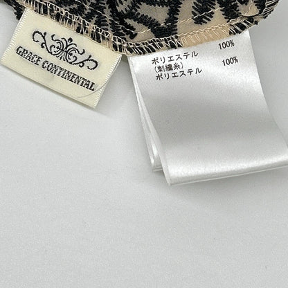 GRACE CONTINENTAL グレースコンチネンタル 0122335013 ベージュ×ブラック ウエストリボン フラワーカットワークドレス ワンピース