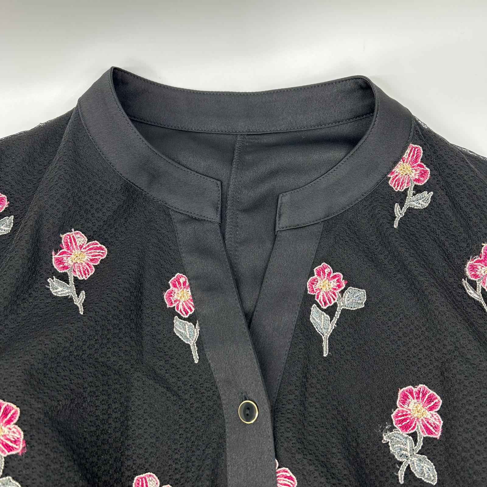 GRACE CONTINENTAL グレースコンチネンタル 【美品】0123135406 フラワー刺繍 ボリュームスリーブ ロングドレス ワンピース