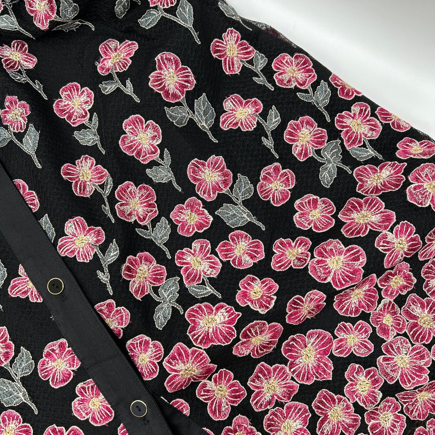 GRACE CONTINENTAL グレースコンチネンタル 【美品】0123135406 フラワー刺繍 ボリュームスリーブ ロングドレス ワンピース