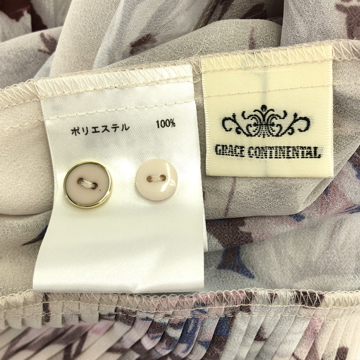 GRACE CONTINENTAL グレースコンチネンタル 0123331165 キナリ ポリエステル プリーツ加工 レトロブーケワンピース トップス
