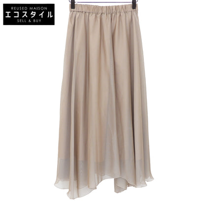 GRACE CONTINENTAL グレースコンチネンタル 美品 ポリエステル シアーロングフレア イージースカート レディース グレージュ 36 0321139184 スカート