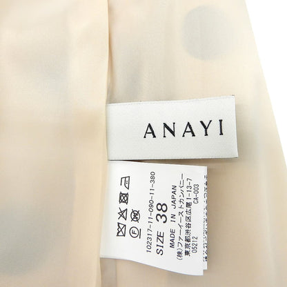 ANAYI アナイ 美品 グログラン ドット ハイウエスト スカート レディース ポリエステル ベージュ×ブラック 38 10231711090 スカート