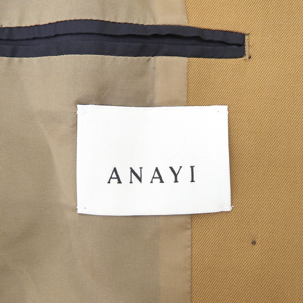ANAYI アナイ 美品 ウールギャバジン ダブルブレストテーラードジャケット レディース ベージュ 40 10192710030 ジャケット