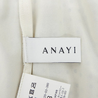 ANAYI アナイ 美品 ポリエステル ランダムドットプリント フレアスカート レディース アイボリー×ブラック 38 10201711220 スカート