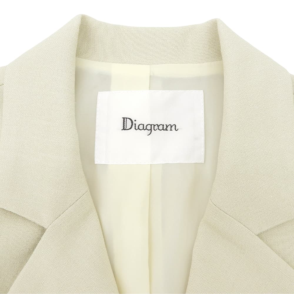 Diagram ダイアグラム 美品 アセテート混 ダブルブレスト イレギュラーテーラージャケット レディース ベージュ 38 0323201060 ジャケット