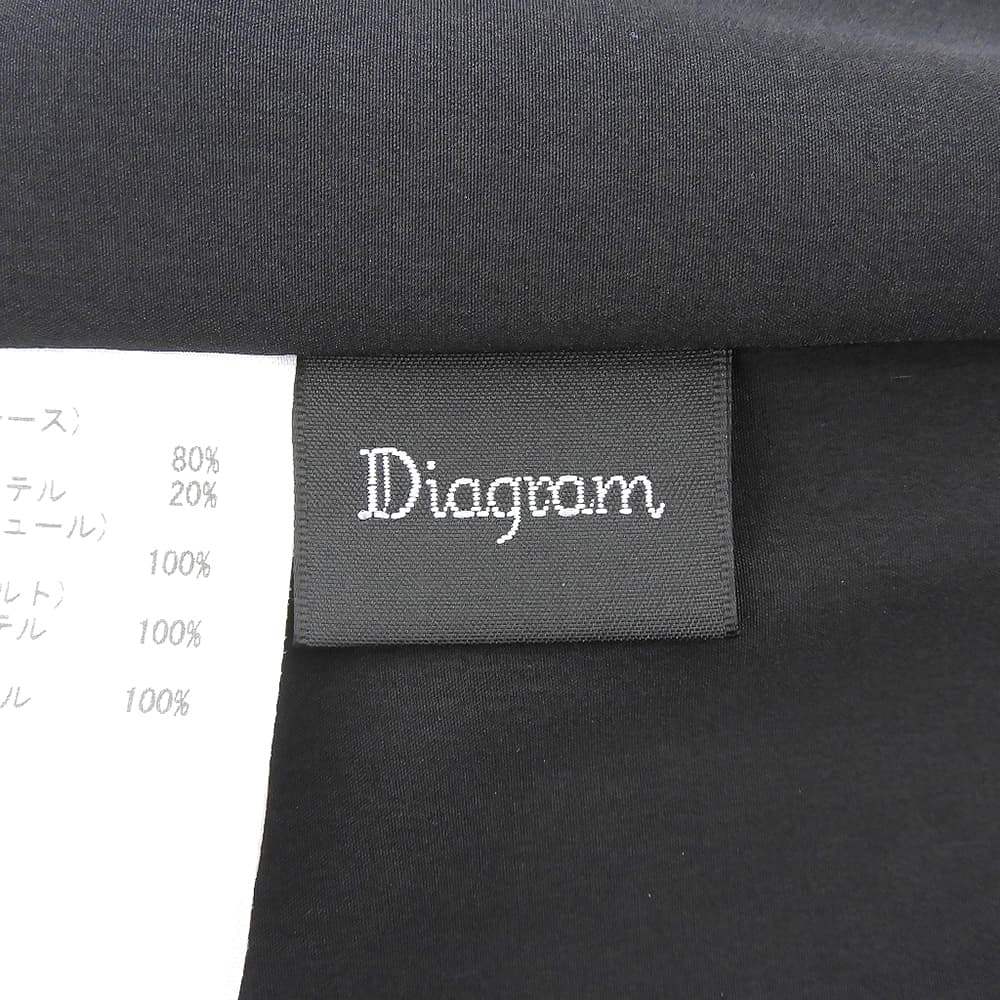 Diagram ダイアグラム 美品 コットン混 クロシェライクレーススリットスカート レディース 黒 ブラック 38 0322221057 スカート
