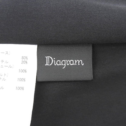 Diagram ダイアグラム 美品 コットン混 クロシェライクレーススリットスカート レディース 黒 ブラック 38 0322221057 スカート