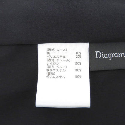 Diagram ダイアグラム 美品 コットン混 クロシェライクレーススリットスカート レディース 黒 ブラック 38 0322221057 スカート
